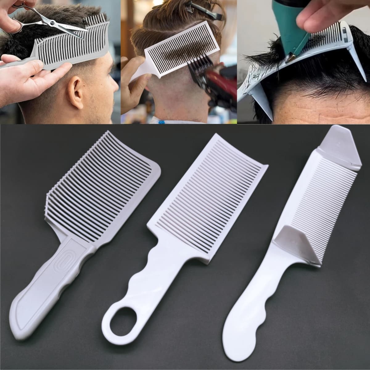 1/2/3Pcs Barber Hair Comb Kit Flat Top Hair Cutting Fading Stying Fade Comb Men Fade Brush Salon Hair Tool Accessories