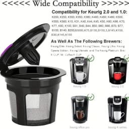 1pcs Reusable K Cups Coffee Filters, Refillable Coffee Pod Capsules With Built-In, Integrated Mesh Strainer For Use With Keurig