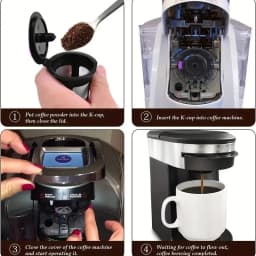 1pcs Reusable K Cups Coffee Filters, Refillable Coffee Pod Capsules With Built-In, Integrated Mesh Strainer For Use With Keurig