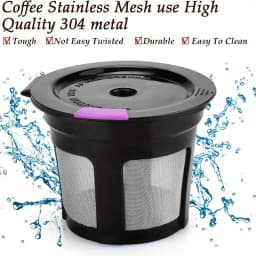 1pcs Reusable K Cups Coffee Filters, Refillable Coffee Pod Capsules With Built-In, Integrated Mesh Strainer For Use With Keurig