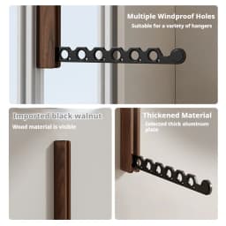 Wood Clothes Hanger Wall Mounted Drying Rack, Collapsible Design, and Invisible Clothing Organizer for Efficient Space Saving