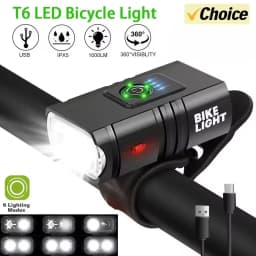 Bright Bicycle Light T6 LED Front USB Rechargeable MTB Mountain Bicycle Lamp 1000LM Bike Headlight Flashlight Cycling Scooter