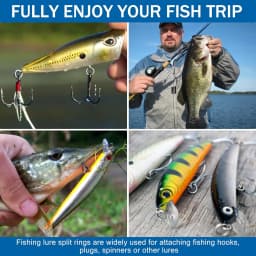100PCS Fishing Split Rings Stainless Steel Lure Rings Flattened Hyber Split Rings for Fishing Lures Solid Snap Rings Saltwater