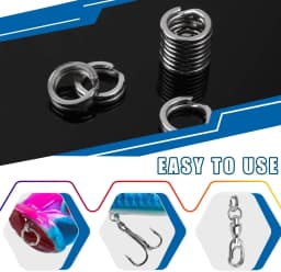100PCS Fishing Split Rings Stainless Steel Lure Rings Flattened Hyber Split Rings for Fishing Lures Solid Snap Rings Saltwater