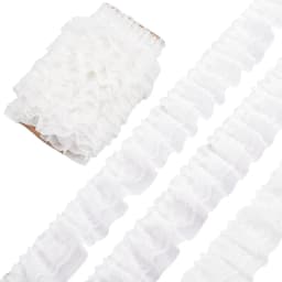 2 Yards Lace Fabric Black White Pink Fold Wave Embroidery Trim DIY Wedding Dress Party Decoration Sew On Applique Crafts