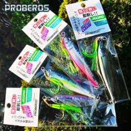 PROBEROS 1/4 PCS Slow Sinking Metal Jig Fishing Lures - 3D Printed Hard Bait with Treble Hooks & Willow Blades