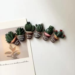 Mini Cactus Potted Plant Resin Fridge Magnet Home Decoration Magnet Photo Fixing Magnet