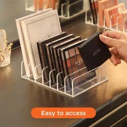 Acrylic Eyeshadow Palette Makeup Organizer 7-Section Makeup Palette Organizer Cosmetics Storage Holder for Eyeshadow Palettes