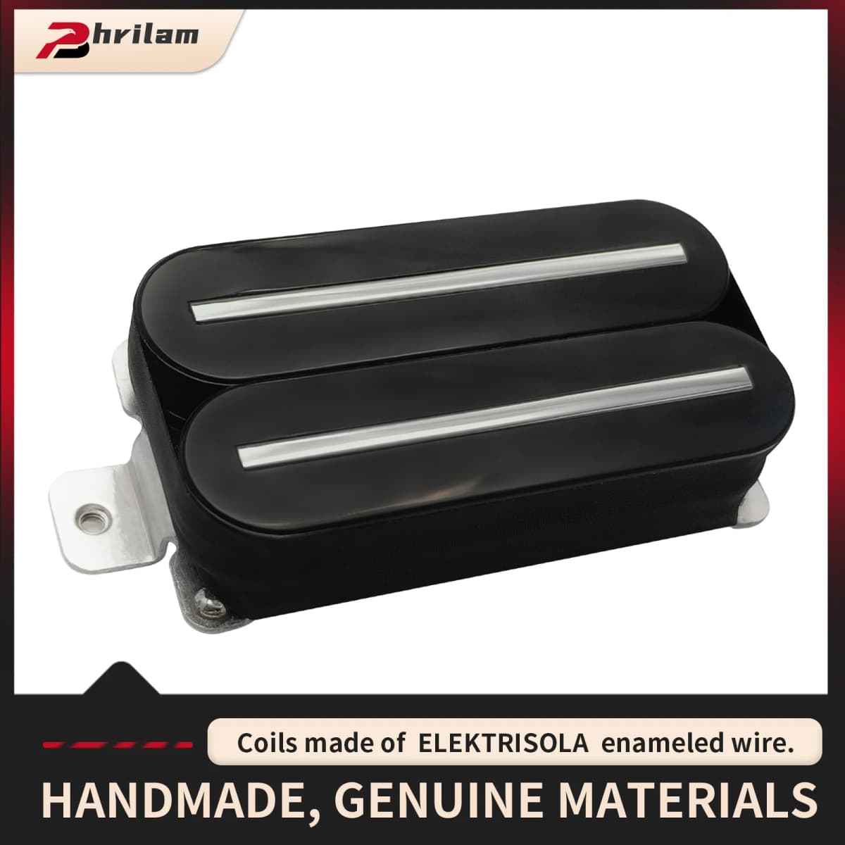 Phrilam Pro Super Power Electric Guitar Hot Dual Rails Pickup Humbucker Pickup 14.1K Black Guitar Parts