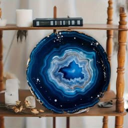 8in 2D Flat Wooden Colored Agate Round Plaque Art Piece Suitable Home Bedroom Wall Hanging Photo Props Background Decoration