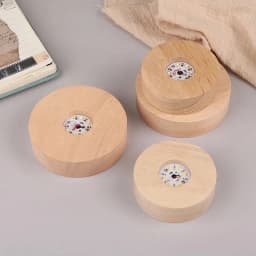 Battery Operated 8/10cm Round Wooden LED Light Dispaly Base Stand Holder able Night Lamp Base Crystal Glass Resin Art Ornaments