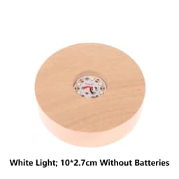 Battery Operated 8/10cm Round Wooden LED Light Dispaly Base Stand Holder able Night Lamp Base Crystal Glass Resin Art Ornaments