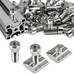 50 Pieces 25 Sets Stainless Steel M8 T-Slot Nut Set Slider Nut Industrial Aluminum Profile Accessories Spring Clip