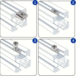 50 Pieces 25 Sets Stainless Steel M8 T-Slot Nut Set Slider Nut Industrial Aluminum Profile Accessories Spring Clip