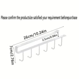 Wall-mounted Hat Storage Rack Iron Storage Hanger with 6 Hooks Portable Multi-functional Wardrobe Storage Hanger Door Hat Holder