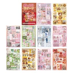 Stickers Book Kawaii Japanese Style Glitter Film Die-cutting Sticker Book Diy Handmade Scrapbook Aesthetic Stationery