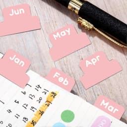 5 Sheets 2 Color Self-adhesive Stamping Labels Monthly Planner Tabs Book Notes Calendar Sticky Tags Office Pad Study Journal
