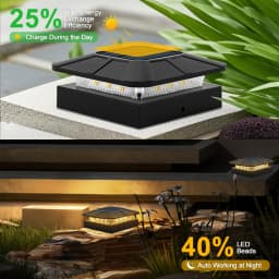 Solar Post Cap Lights Outdoor Waterproof LED Deck Lights With 2 Color Modes 4x4 Fence Posts Light For Patio Garden Yard Decor
