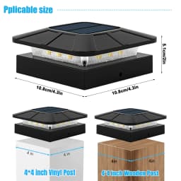 Solar Post Cap Lights Outdoor Waterproof LED Deck Lights With 2 Color Modes 4x4 Fence Posts Light For Patio Garden Yard Decor