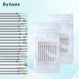HYTOOS 10Pcs/Pack Diamond Nail Drill Bits Pro Russian Cuticle Clean Bit for Nail Dead Skin Cuticle Cleaner Pre-treatment Tools