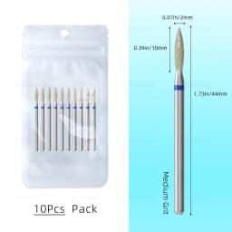 HYTOOS 10Pcs/Pack Diamond Nail Drill Bits Pro Russian Cuticle Clean Bit for Nail Dead Skin Cuticle Cleaner Pre-treatment Tools