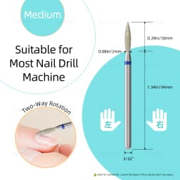 HYTOOS 10Pcs/Pack Diamond Nail Drill Bits Pro Russian Cuticle Clean Bit for Nail Dead Skin Cuticle Cleaner Pre-treatment Tools