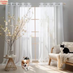 Home Decor White Tulle Sheer Curtains for Living Room Bedroom Dining Decor Window Semi Shading Treatment Voile Drape Luxury Door
