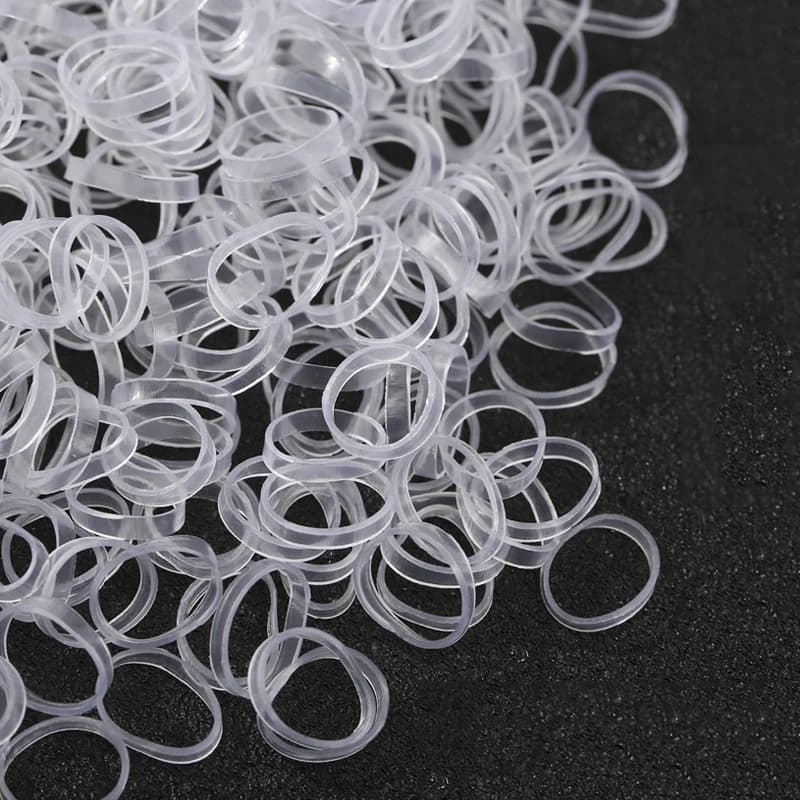High Elasticity Transparent Silicone Rubber Band Mini Rubber Bands Soft Elastic Bands for DIY Kid Hair Braids Hair