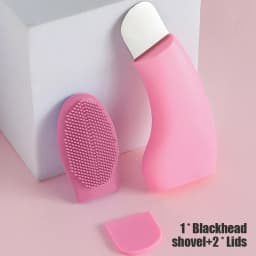 2 in 1 Facial Blackhead Removal Tool Silicone Face Scraper for Deep Cleansing Face Spatula Nose Whitehead Remover Skin Care Tool