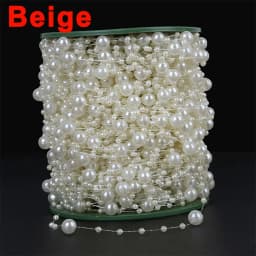 2/5/10Meter Imitation Pearl String Fishing Line Artificial Pearls String 8+3mm Bead Chain for Craft Garland Flower Wedding Decor