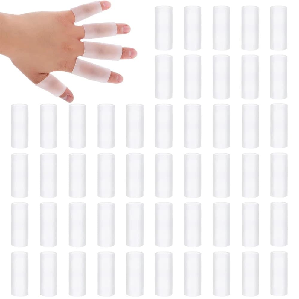 10PCS Gel Finger Sleeve Protectors Silicone Finger Sleeves Support Fingertips Protection Finger Covers Protector for DIY