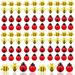 25/50/100 Pcs Resin Tiny Bee Ladybugs Figurines Miniatures for Micro Landscape Craft Project Ornament Decorations Accessories