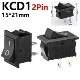 5/20/100Pcs KCD1 15*21mm 2Pin ON-OFF Boat-shape Switch 10*15mm Snap-in Rocker Switch KCD Switches