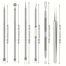 6Pcs Ultra-Precise Pimple Tweezers Set - Pro Acne and Blackhead Removal Tool -for Effective Face Care and Skin Purification