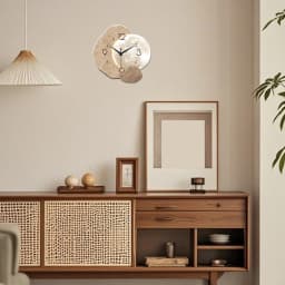 Modern Simple Silent Wall Clock, Moon Design - Quartz Movement, Wooden Material, for Bedroom, Living Room or Office Decoration