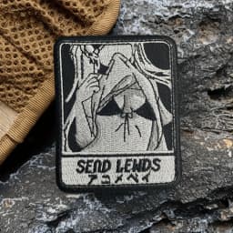"Send Lewds" Tactical Patch Anime Girls Hook&Loop Embroidery Patches Military Armband Backpack Vest Sticker