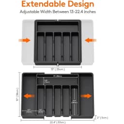 Expandable Utensil Tray Silverware Spoon Organizer Drawer Cover Adjustable Cutlery Tray Drawer Organizer Kitchen