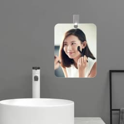 Acrylic Shower Mirror with Wall Hook Vanity Mirror Fogless Bathroom Mirror for Men Shaving Women Makeup Travel Portable Vanity