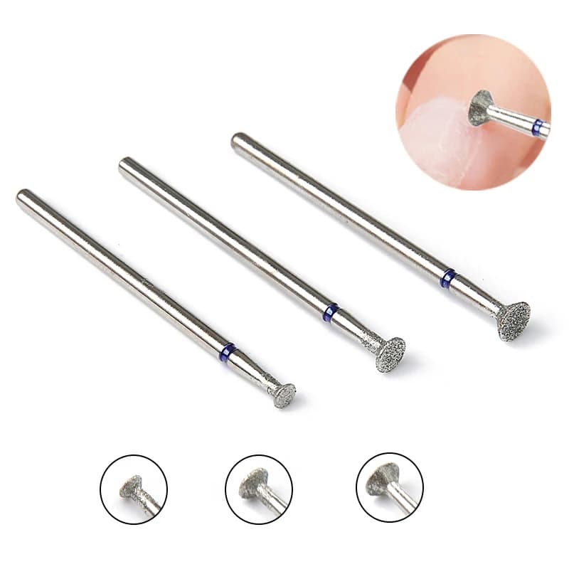 3pcs/set Diamond Nail Drill Bit Cuticle Clean Manicure Drill Bits Gel Overflow Removal Rotary Burrs Bits Manicure Pedicure Tools