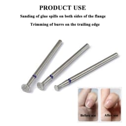 3pcs/set Diamond Nail Drill Bit Cuticle Clean Manicure Drill Bits Gel Overflow Removal Rotary Burrs Bits Manicure Pedicure Tools