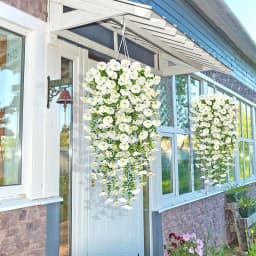 1/2Pc 75cm Artificial Flowers Wall Hanging Faux Violet Plants Hanging Fake Flower Vines for Home Decor Garden Wedding Decoration