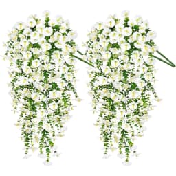 1/2Pc 75cm Artificial Flowers Wall Hanging Faux Violet Plants Hanging Fake Flower Vines for Home Decor Garden Wedding Decoration
