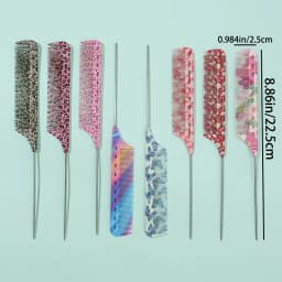 1pc/3pcs/8pcs 8 Unique Colorful Anti-Static Rat Tail Combs - Durable & Stylish, Leopard/Neon/Floral & More Patterns Available