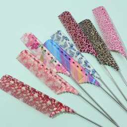1pc/3pcs/8pcs 8 Unique Colorful Anti-Static Rat Tail Combs - Durable & Stylish, Leopard/Neon/Floral & More Patterns Available