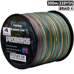 PROBEROS 300M 4 Strands Braided Multifilament Fishing Line Durable Long Casting Bass Carp Freshwater Saltwater Fishing Wholesale