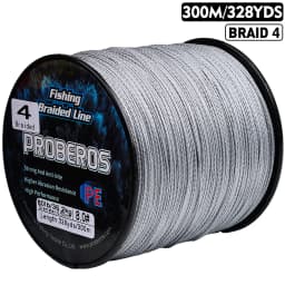 PROBEROS 300M 4 Strands Braided Multifilament Fishing Line Durable Long Casting Bass Carp Freshwater Saltwater Fishing Wholesale