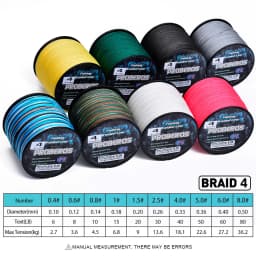 PROBEROS 300M 4 Strands Braided Multifilament Fishing Line Durable Long Casting Bass Carp Freshwater Saltwater Fishing Wholesale