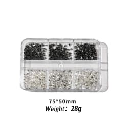 6Grids 3D Mini Punk Metal Nail Studs 1/2/3mm Mix Size Silver Black Nail Art Charms Alloy Rivets Stick Cone DIY Crafts Decoration