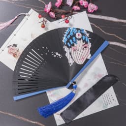 Chinese Style Japanese Classical Folding Fan Black Portable Women's Folding Fan Exquisite Ancient Style Bamboo Fan