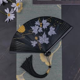 Chinese Style Japanese Classical Folding Fan Black Portable Women's Folding Fan Exquisite Ancient Style Bamboo Fan
